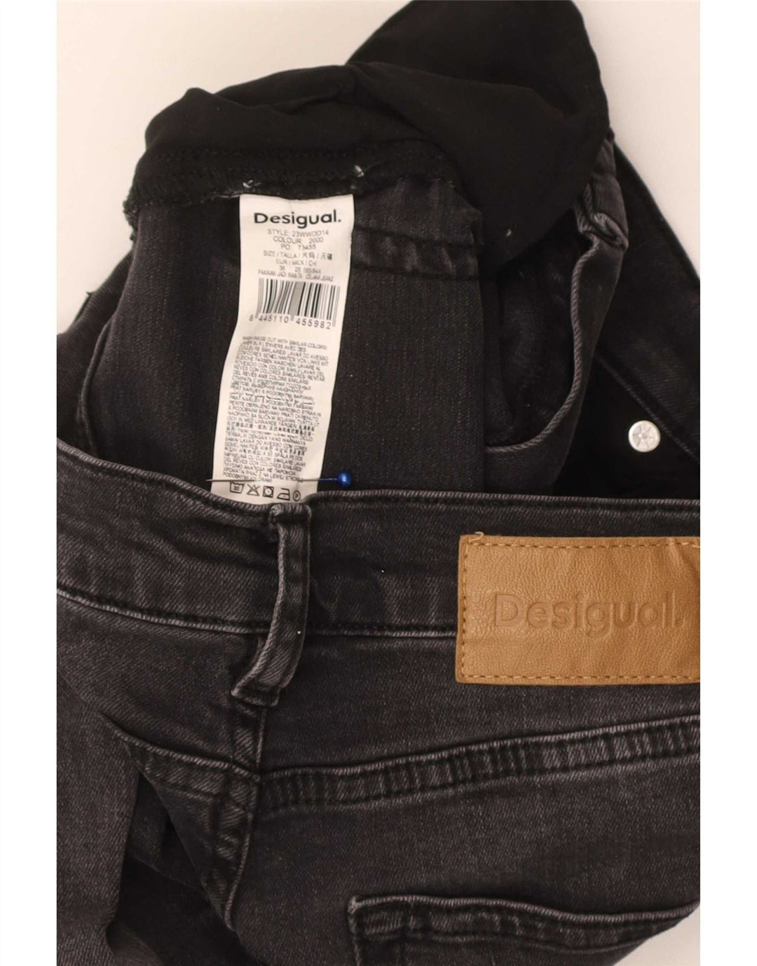Desigual Womens Slim Flared Jeans EU 36 Small W26 L33 Black Cotton