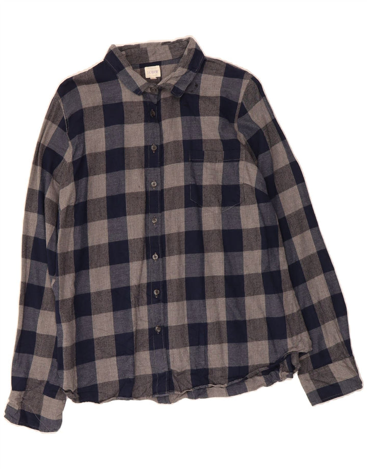 J. CREW Womens Shirt UK 18 XL Navy Blue Check Vintage J. Crew and Second-Hand J. Crew from Messina Hembry 