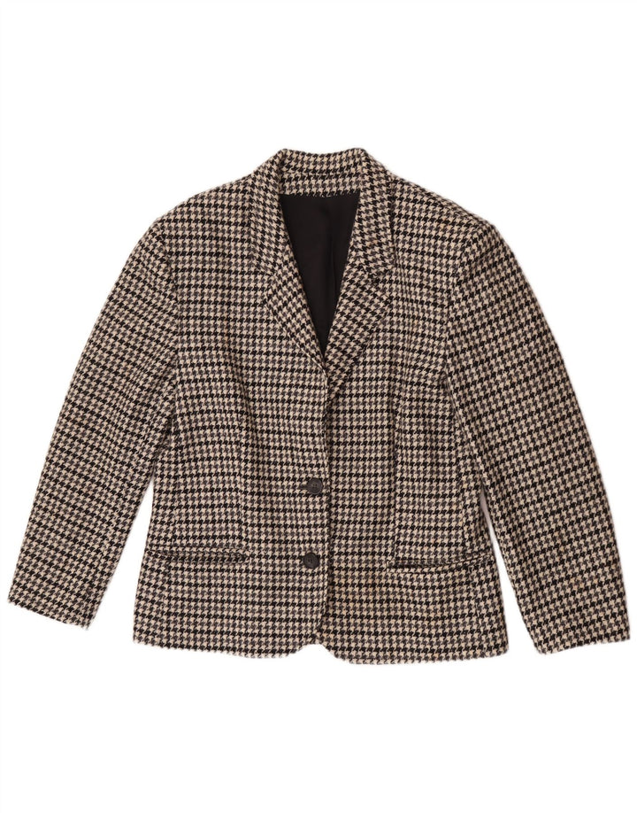 Vintage Womens 2 Button Blazer Jacket IT 44 Medium Grey Houndstooth