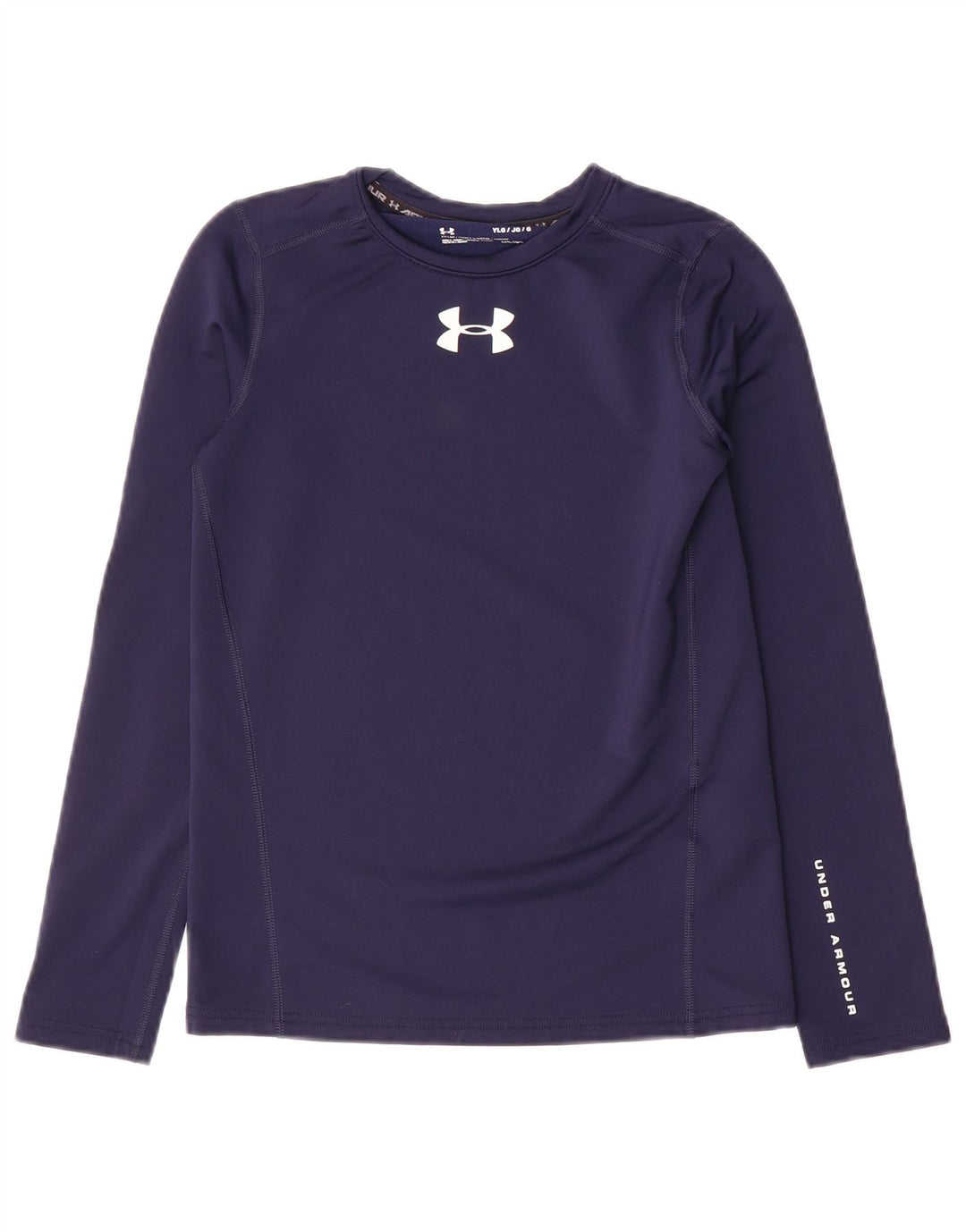 Under Armour Boys Graphic Top Long Sleeve 11-12 Years Large Navy Blue