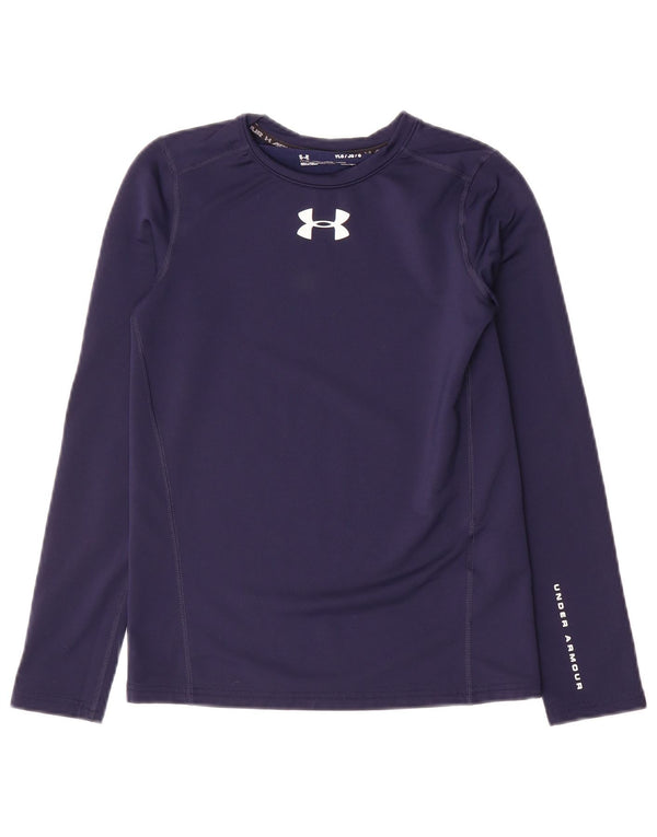 Under Armour Boys Graphic Top Long Sleeve 11-12 Years Large Navy Blue