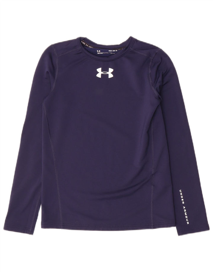 Under Armour Boys Graphic Top Long Sleeve 11-12 Years Large Navy Blue
