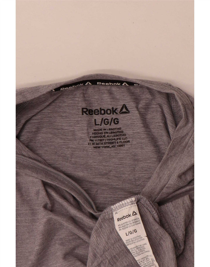 Reebok Mens Top Long Sleeve Large Grey Flecked Polyester