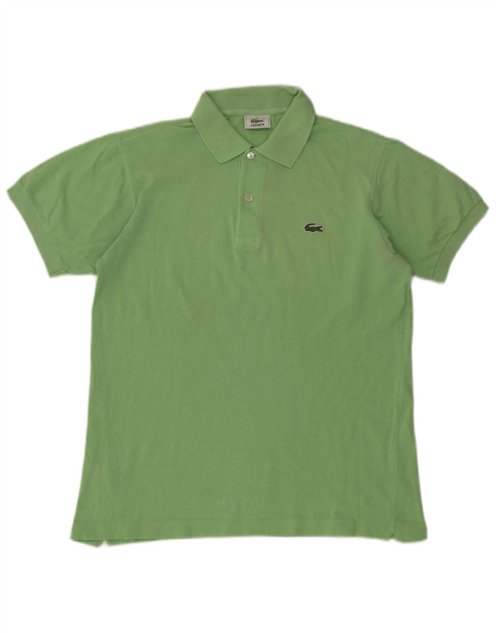 LACOSTE Mens Polo Shirt Size 3 Small Green Cotton