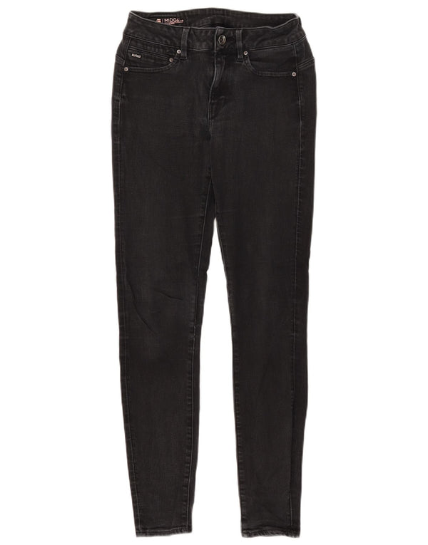 G-Star Womens Midge Mid Rise Skinny Jeans W26 L30 Black