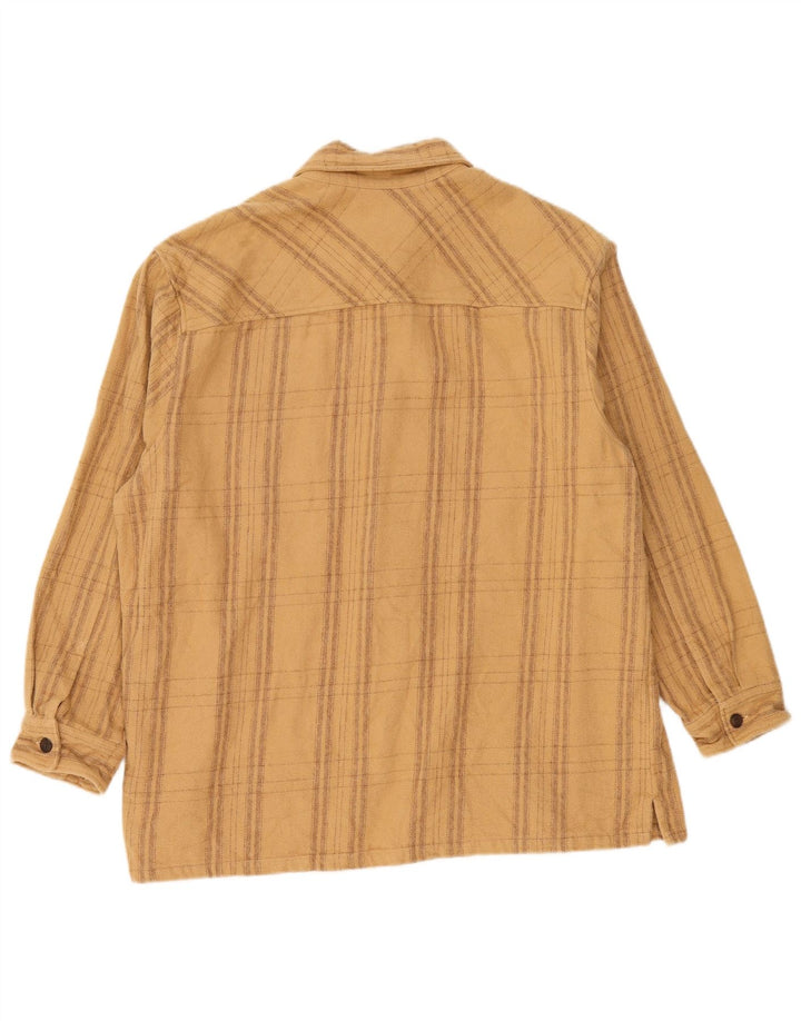 Zara Mens Flannel Shirt XL Beige Check