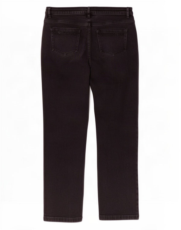Marks & Spencer Womens Straight Jeans UK 18 XL W36 L29 Black Cotton