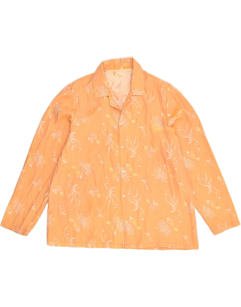 VINTAGE Womens Shirt UK 18 XL Orange Floral | Vintage Vintage | Thrift | Second-Hand Vintage | Used Clothing | Messina Hembry 