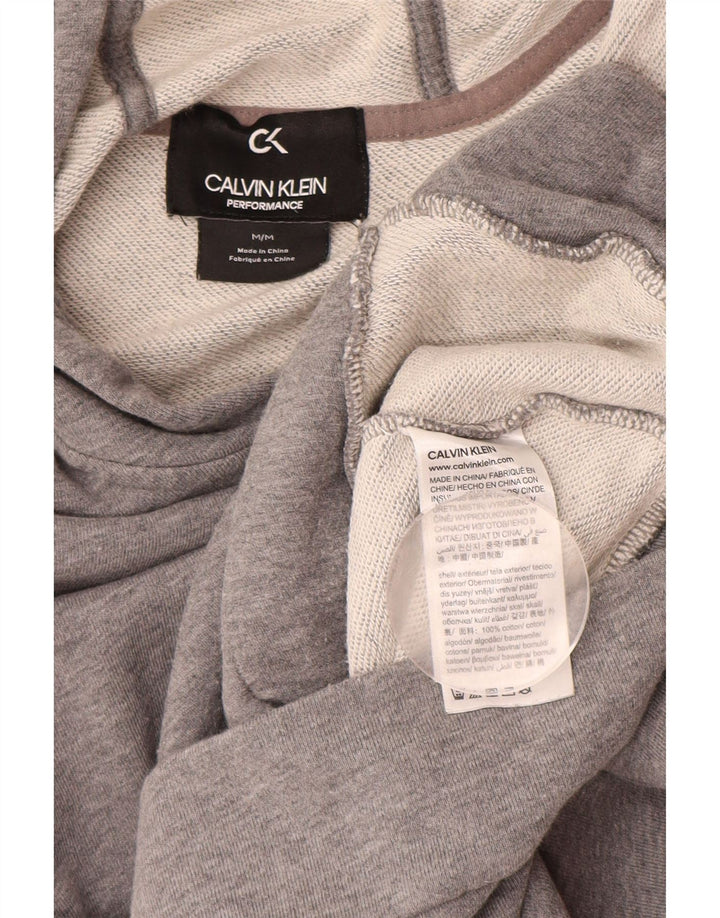CALVIN KLEIN Womens Performance Zip Hoodie Sweater UK 12 Medium Grey
