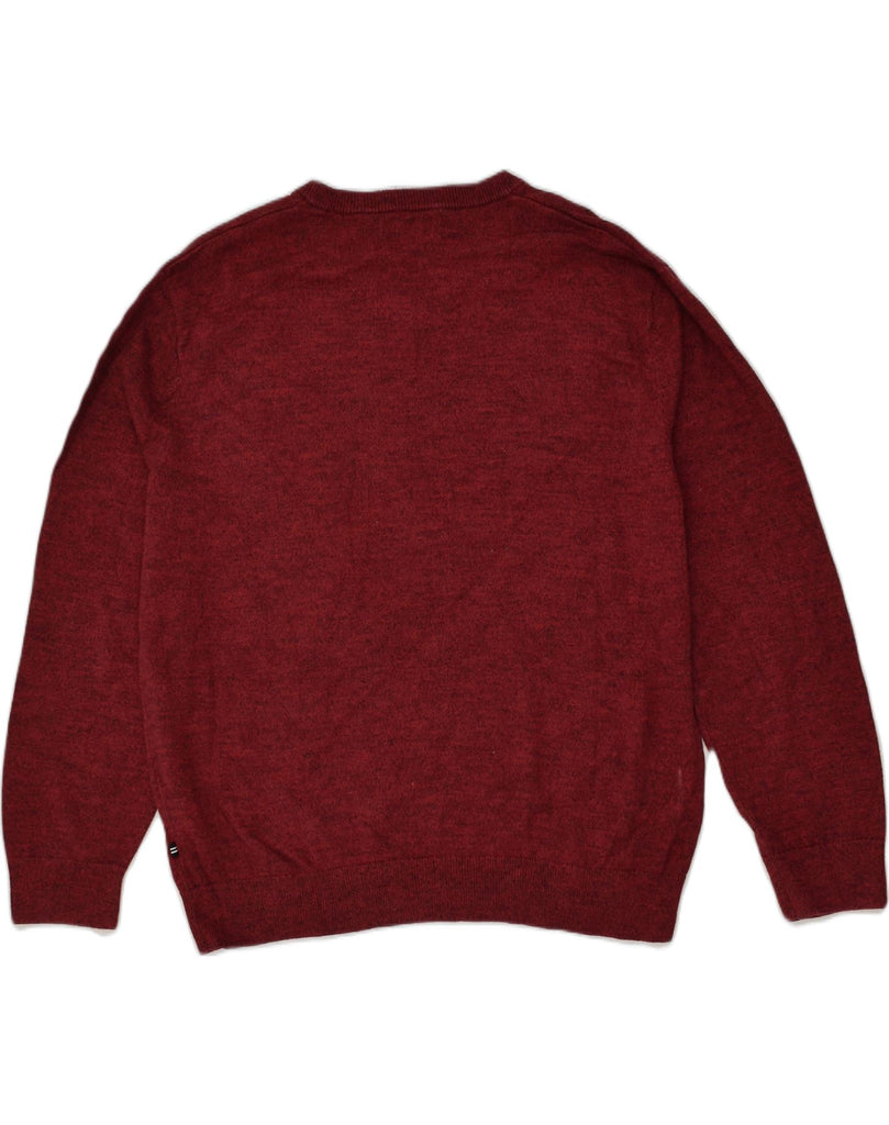 NAUTICA Mens V-Neck Jumper Sweater XL Maroon Cotton | Vintage Nautica | Thrift | Second-Hand Nautica | Used Clothing | Messina Hembry 