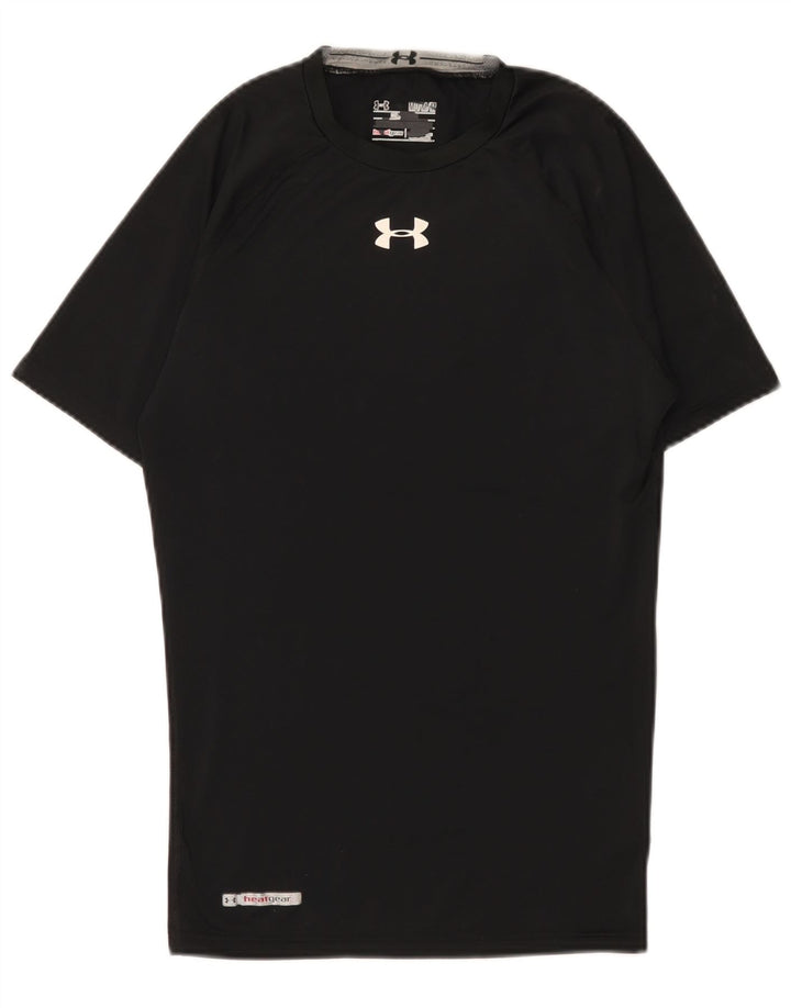 Under Armour Mens Heat Gear T-Shirt Top Medium Black Polyester