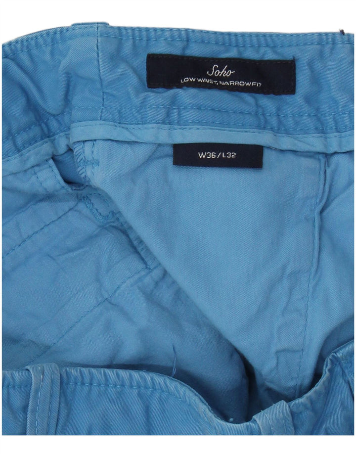 GANT Mens Soho Low Waist Slim Chino Trousers W36 L32 Blue Cotton