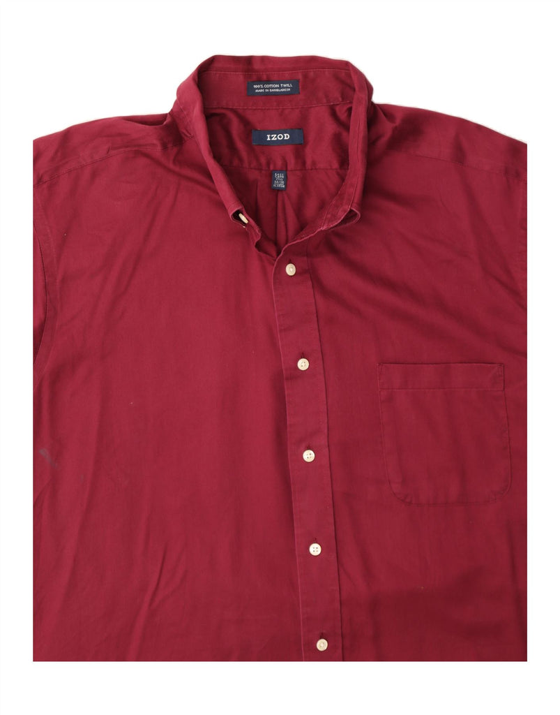 IZOD Mens Shirt Size 17 1/2 XL Burgundy Cotton Vintage Izod and Second-Hand Izod from Messina Hembry 