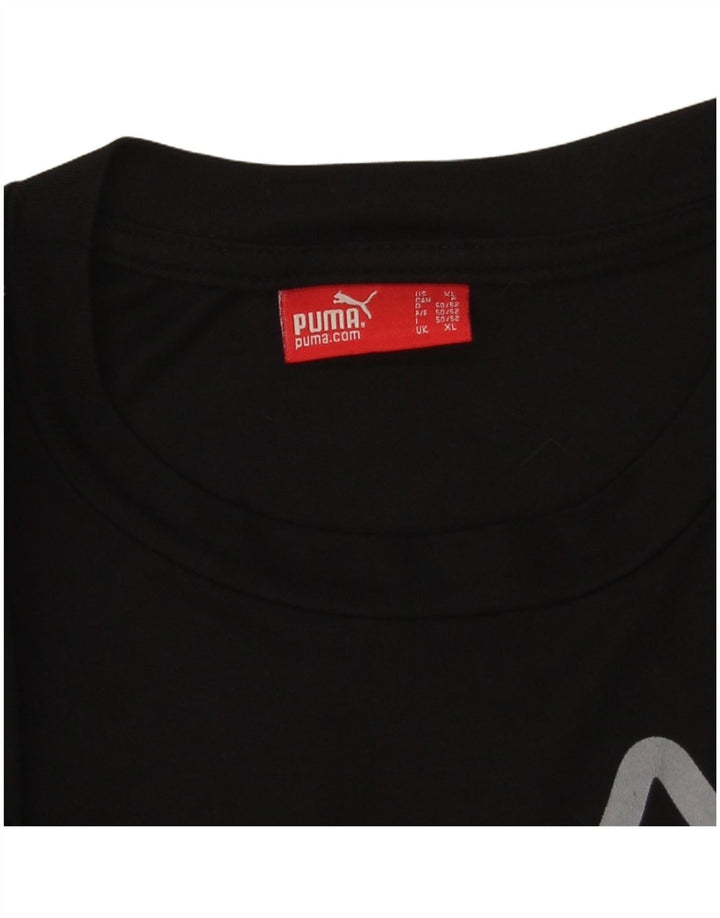 Puma Mens Graphic T-Shirt Top XL Black Cotton