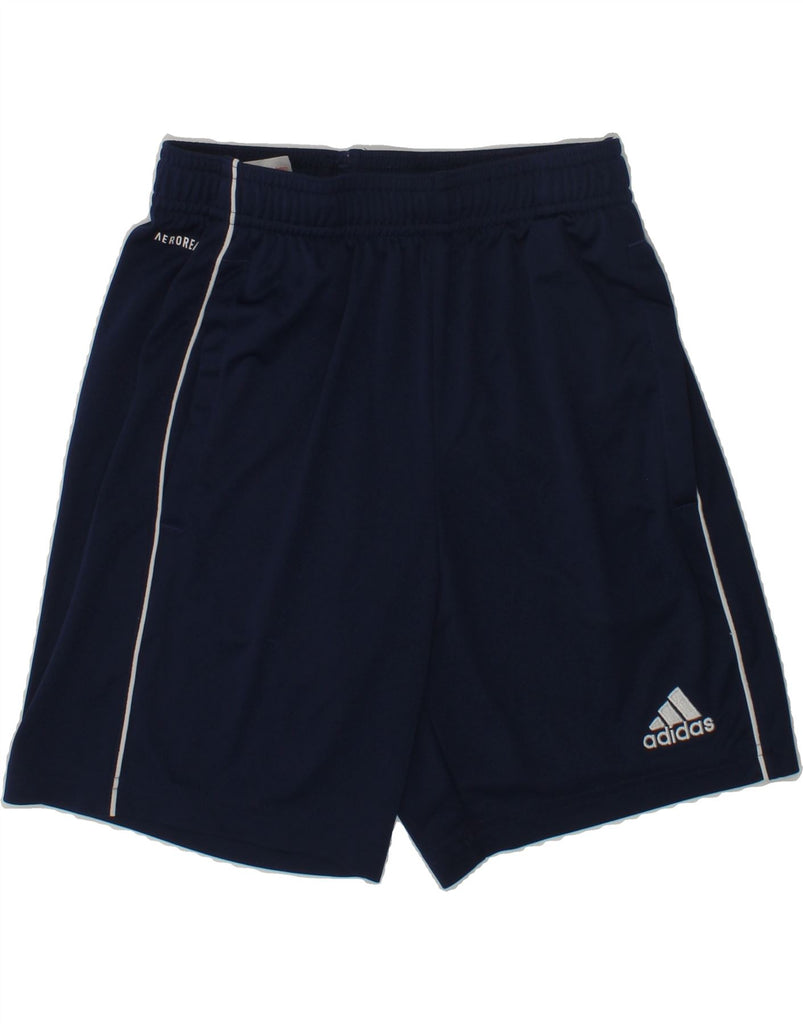 ADIDAS Boys Aeroready Sport Shorts 11-12 Years Navy Blue Polyester | Vintage Adidas | Thrift | Second-Hand Adidas | Used Clothing | Messina Hembry 