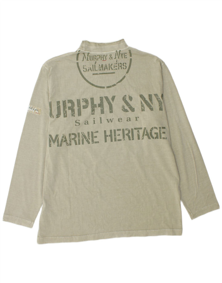 Murphy & Nye Mens Marine Heritage Graphic Top Long Sleeve 2XL Khaki Cotton