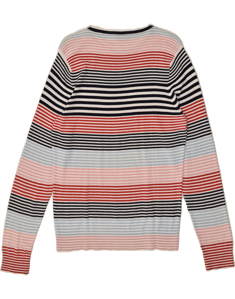 ENERGIE Womens Crew Neck Jumper Sweater UK 14 Large Multicoloured Striped | Vintage Energie | Thrift | Second-Hand Energie | Used Clothing | Messina Hembry 