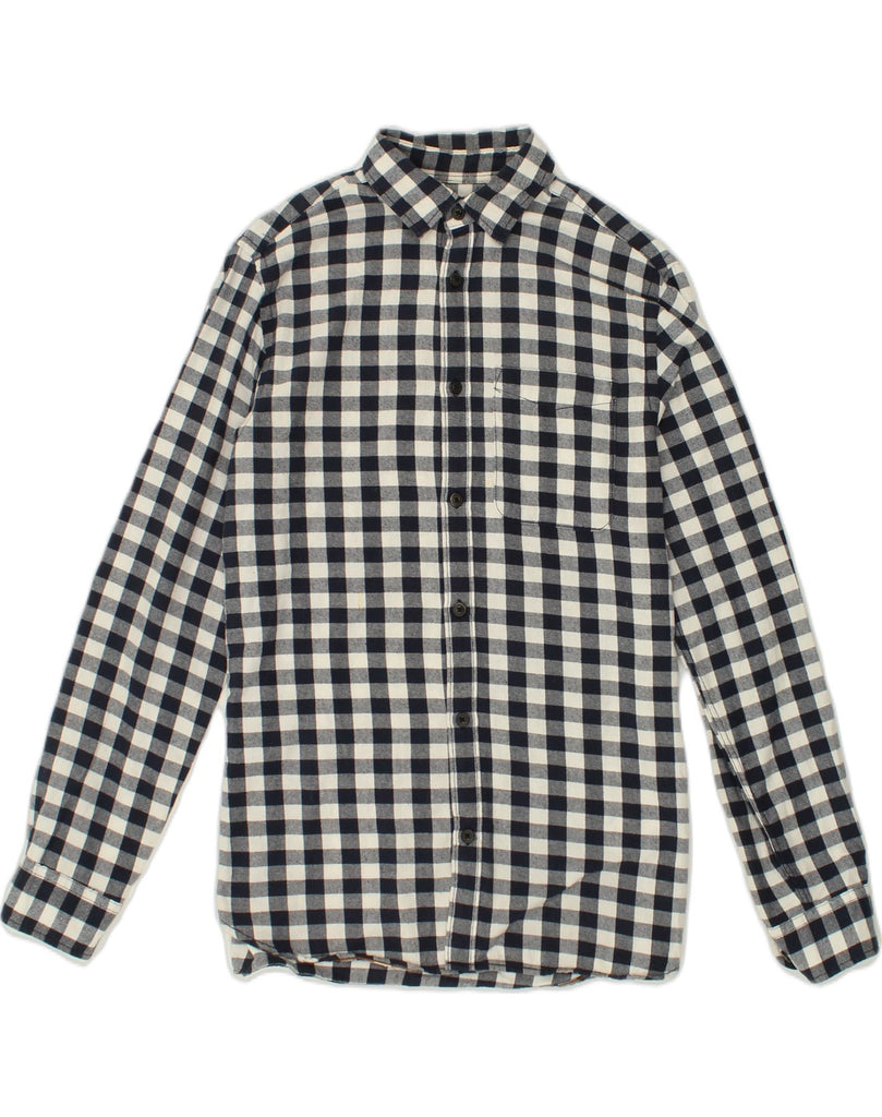 JACK & JONES Mens Flannel Shirt Small Black Gingham Cotton | Vintage Jack & Jones | Thrift | Second-Hand Jack & Jones | Used Clothing | Messina Hembry 