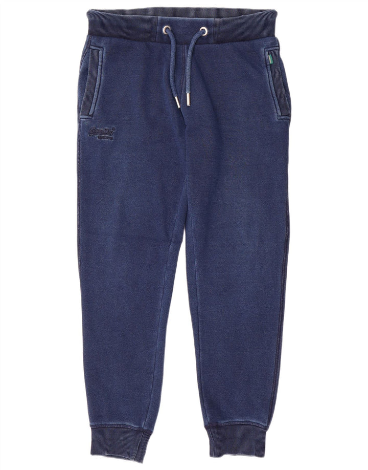 Superdry Mens Tracksuit Trousers Joggers Small Navy Blue Polyester