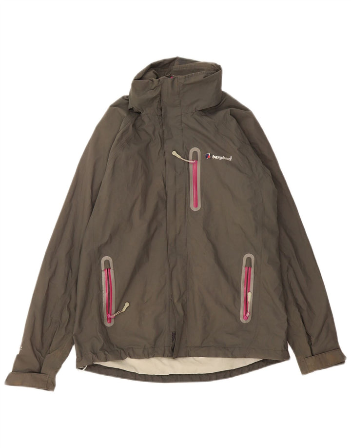 Berghaus Womens Oversized Windbreaker Jacket UK 8 Small Khaki Nylon