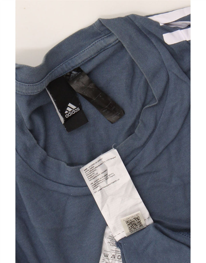 ADIDAS Mens T-Shirt Top Large Navy Blue Cotton