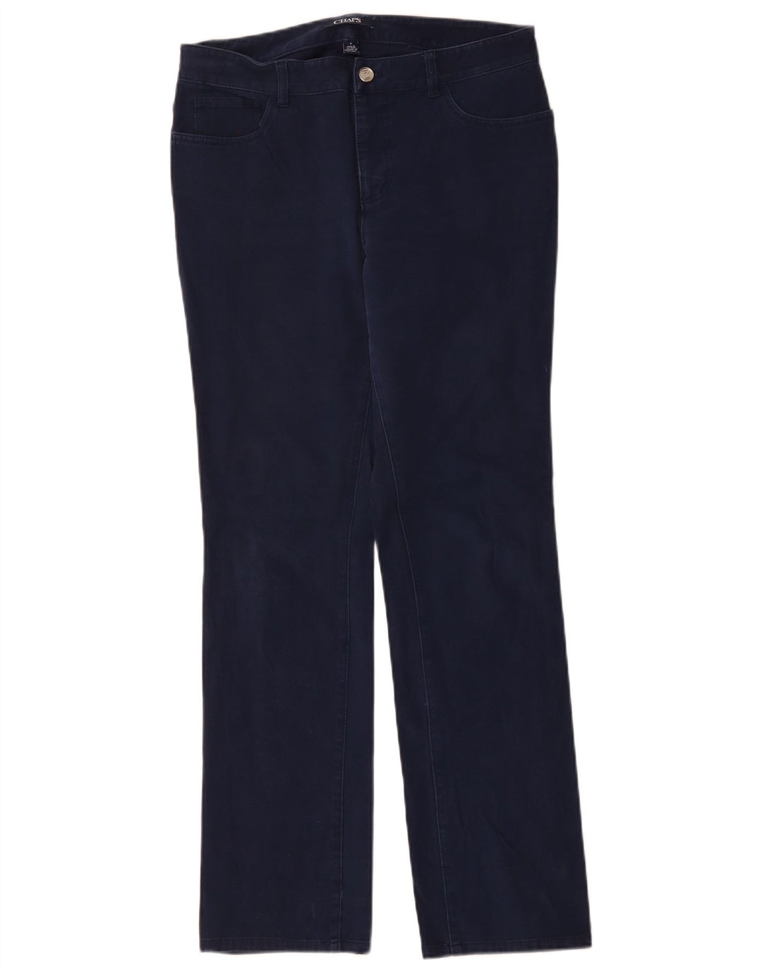 CHAPS Womens Tapered Casual Trousers US 8 Medium W32 L32 Navy Blue Cotton