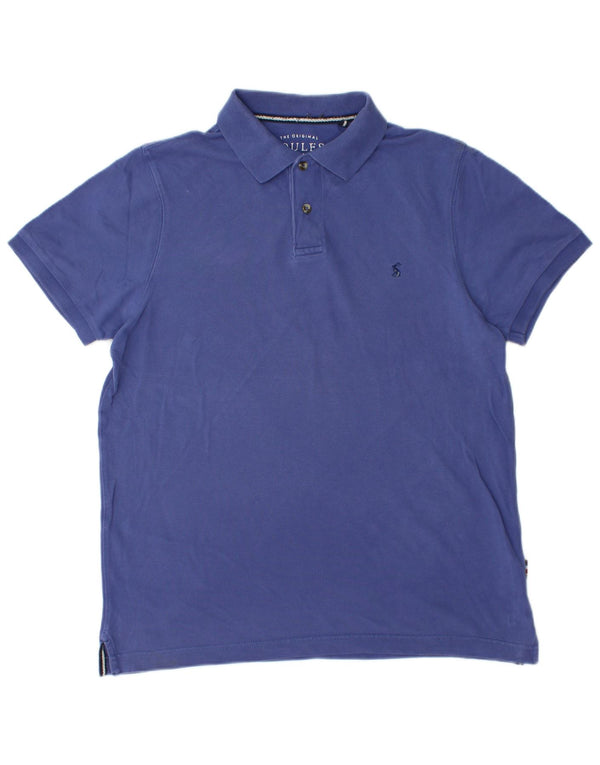 JOULES Mens Slim Fit Polo Shirt Large Blue Cotton