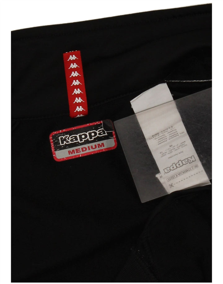 Kappa Womens Graphic Tracksuit Top Jacket UK 14 Medium Black Colourblock