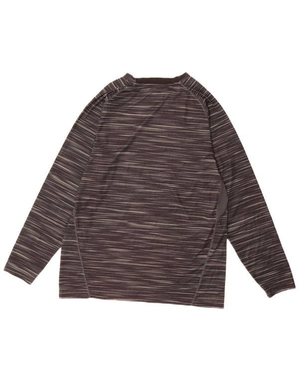 Starter Mens Top Long Sleeve UK 46/48 XL Black Pinstripe Polyester