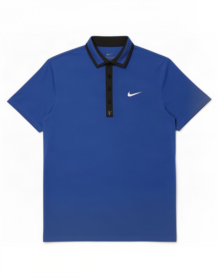 Nike Mens Dri Fit Polo Shirt Medium Blue Colourblock Polyester
