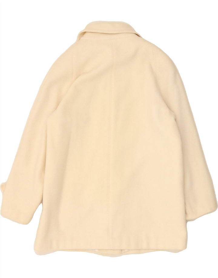 DAVID BARRY Womens Oversized Overcoat UK 14 Large Off White Wool Vintage David Barry and Second-Hand David Barry from Messina Hembry 