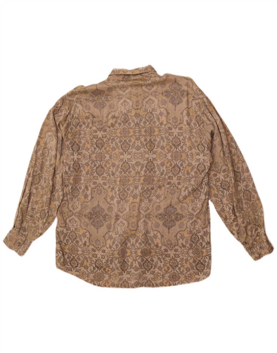 A.M. & Company Mens Shirt Large Brown Paisley Viscose