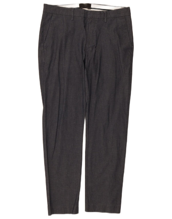 Marks & Spencer Mens Slim Fit Chino Trousers W32 L29 Navy Blue Spotted