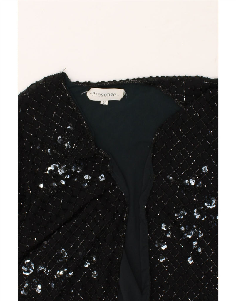 VINTAGE Womens Cardigan Top EU 38 Medium Black Silk | Vintage Vintage | Thrift | Second-Hand Vintage | Used Clothing | Messina Hembry 