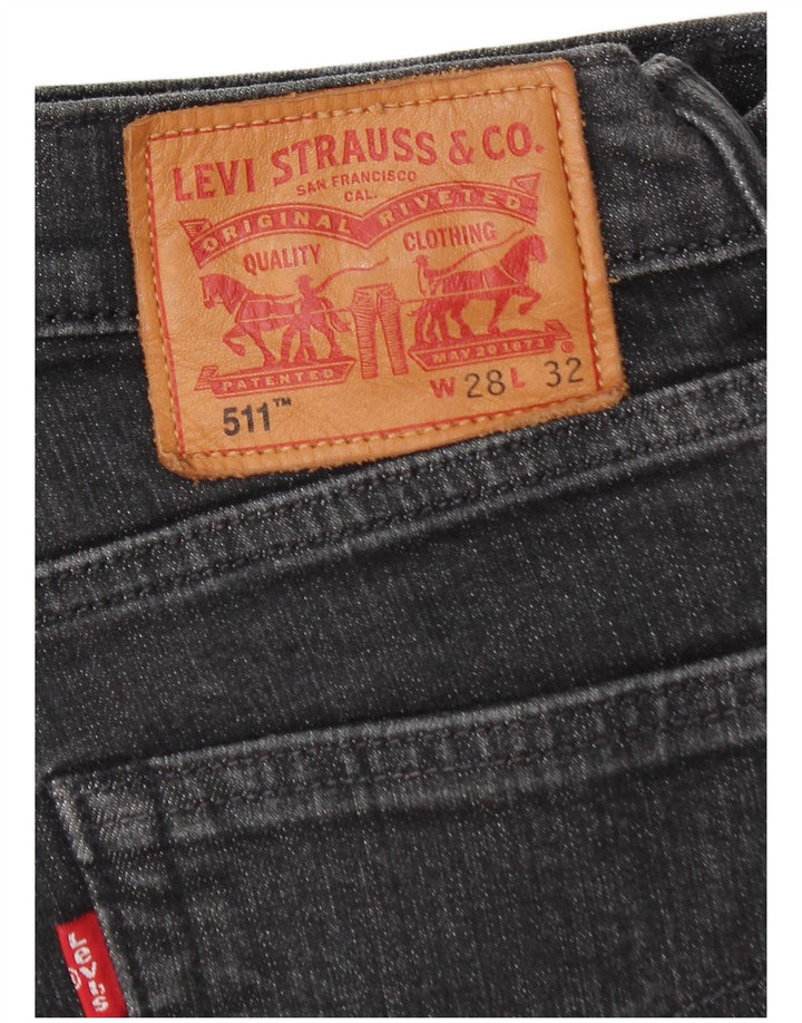 Levi's Mens 511 Slim Jeans W28 L32 Black Cotton