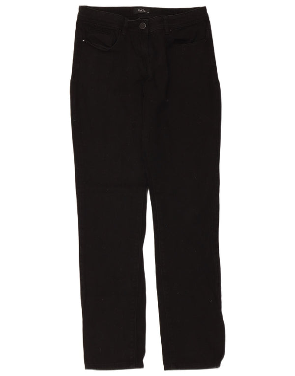 M&Co Womens Slim Fit Casual Trousers UK 10 Small W30 L29 Black Cotton