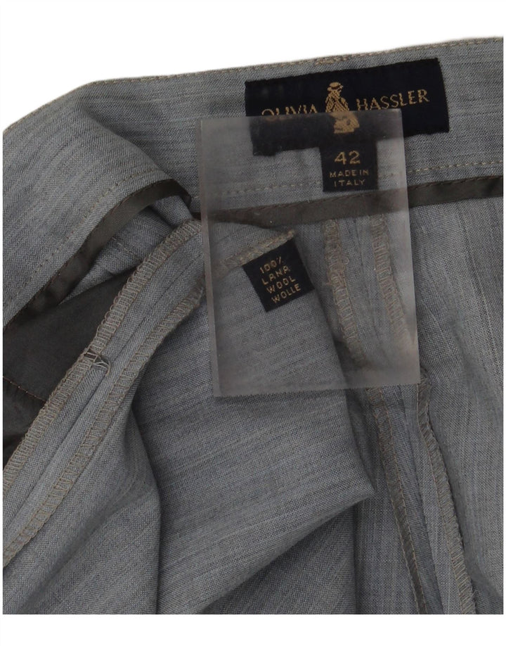 Olivia Hassler Womens High Waist Casual Shorts IT 42 Medium W28  Blue Wool