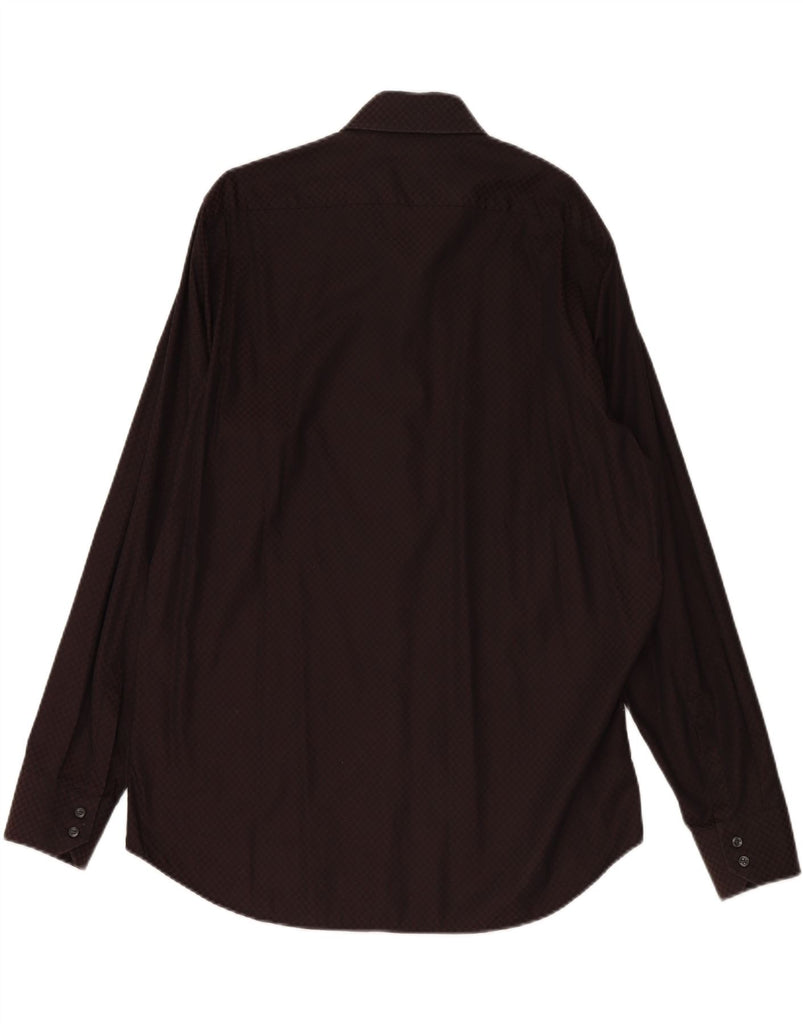 HUGO BOSS Mens Shirt Size 17 43 XL Brown Geometric Cotton Vintage Hugo Boss and Second-Hand Hugo Boss from Messina Hembry 