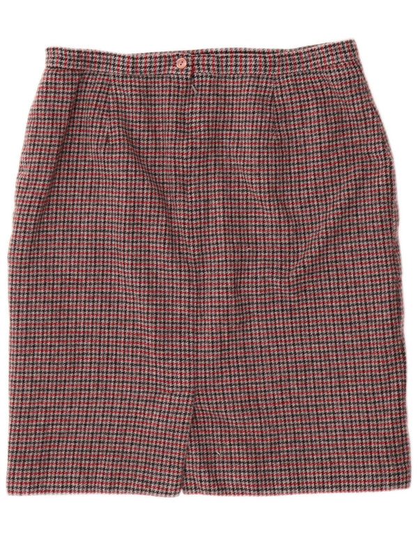 Eastex Womens Pencil Skirt UK 20 2XL W34 Multicoloured Houndstooth Wool