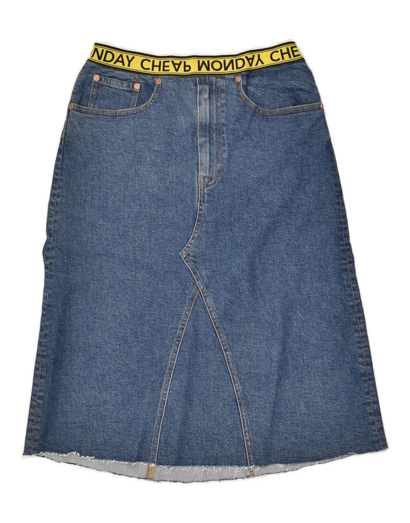 CHEAP MONDAY Womens Denim Skirt EU 38 Medium W28  Blue Cotton | Vintage Cheap Monday | Thrift | Second-Hand Cheap Monday | Used Clothing | Messina Hembry 