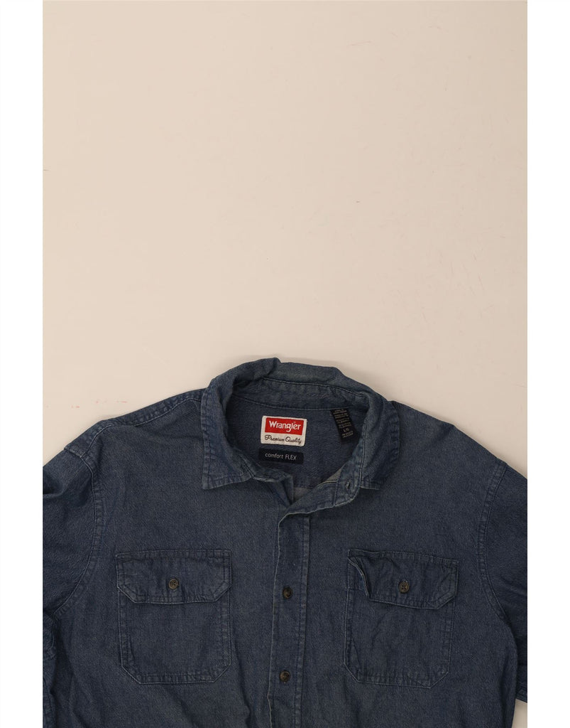 WRANGLER Mens Denim Shirt Large Blue Cotton Vintage Wrangler and Second-Hand Wrangler from Messina Hembry 