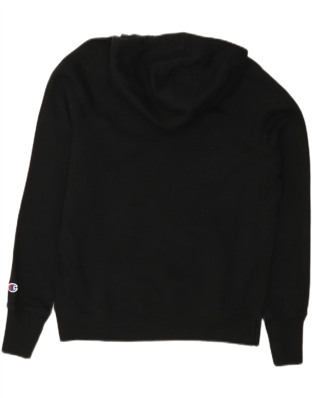 CHAMPION Womens Graphic Hoodie Jumper Small Black Polyester