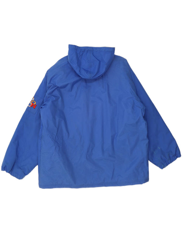 Reebok Mens Graphic Hooded Windbreaker Jacket UK 42 XL Blue Polyamide