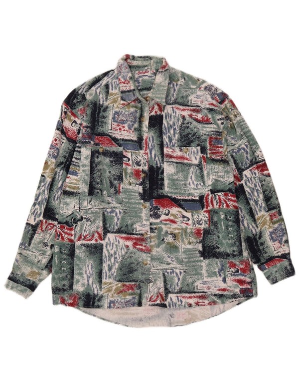 Calypso Mens Flannel Shirt Size 40 Medium Multicoloured Patchwork Cotton