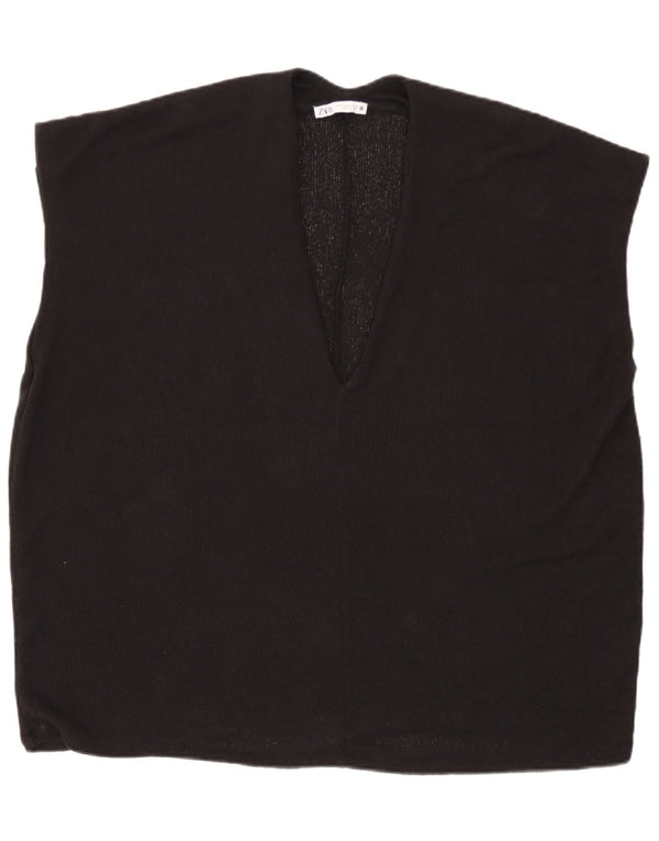 Zara Womens Oversized Vest Tank Top Large Black