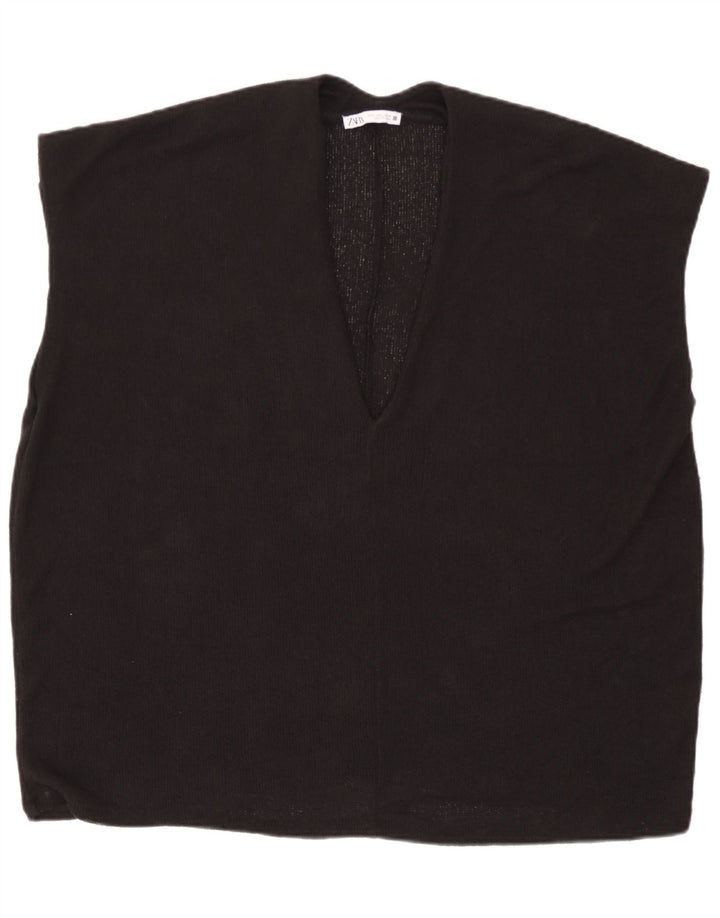 Zara Womens Oversized Vest Tank Top Large Black