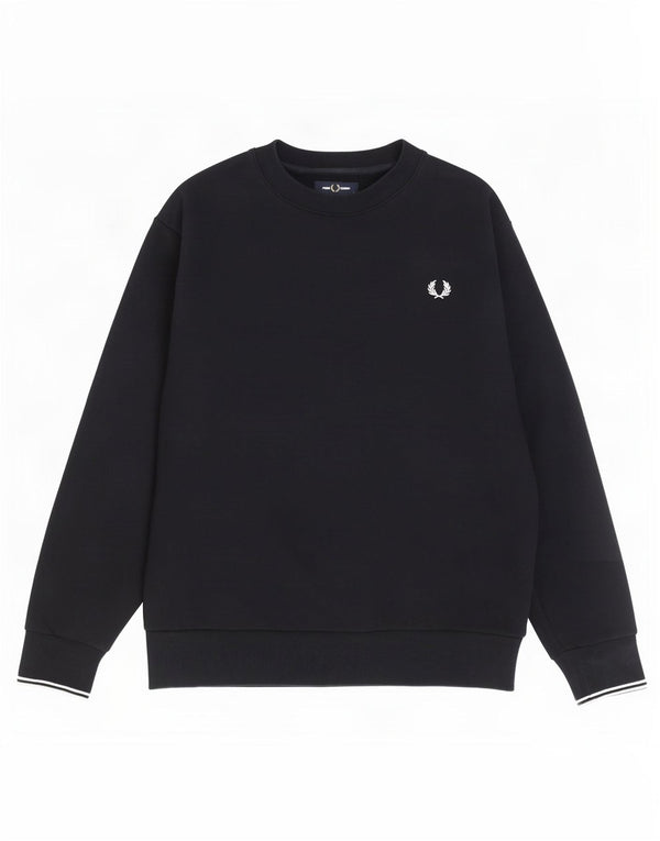 Fred Perry Mens Sweatshirt Jumper Large Navy Blue Cotton