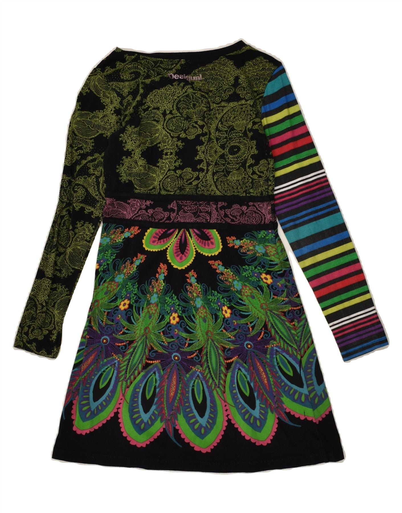 DESIGUAL Girls A Line Dress 11 12 Years Multicoloured Floral Vintage Second Hand Clothing Online Messina Hembry