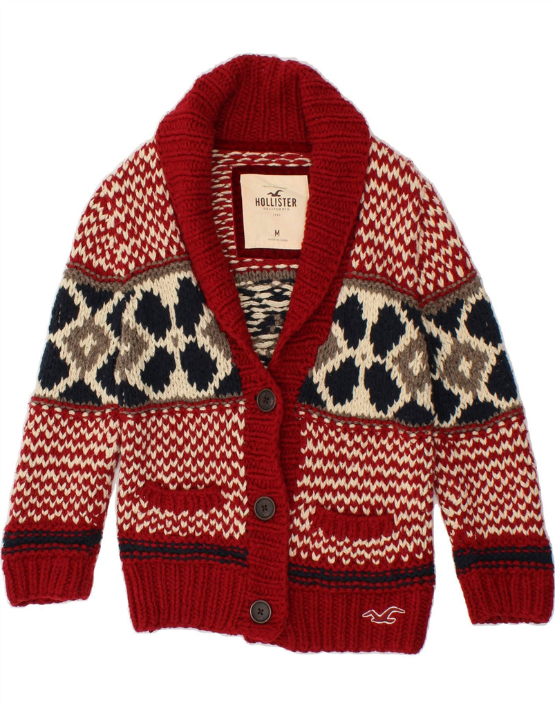 HOLLISTER Girls Cardigan Sweater 13-14 Years Medium Red Fair Isle Cotton | Vintage Hollister | Thrift | Second-Hand Hollister | Used Clothing | Messina Hembry 