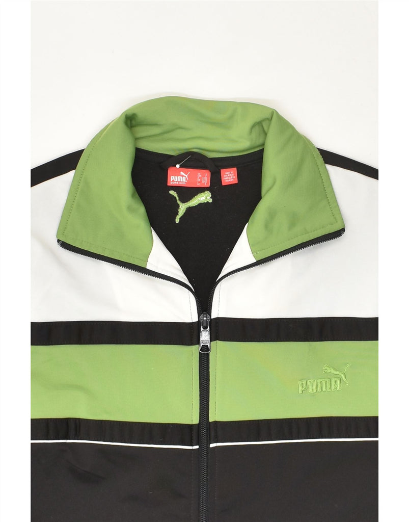 PUMA Mens Tracksuit Top Jacket Small Black Colourblock Polyester | Vintage Puma | Thrift | Second-Hand Puma | Used Clothing | Messina Hembry 